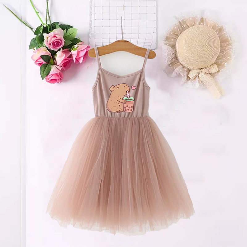 Summer Clothing Baby Girl - Vestidos Capybara para niñas con estampado